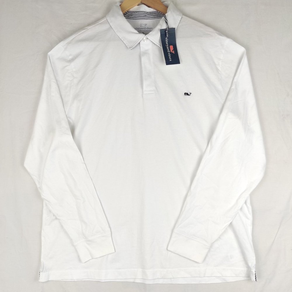 Vineyard VinesSz XL Long Sleeve Polo Mallery Longsly White NWT